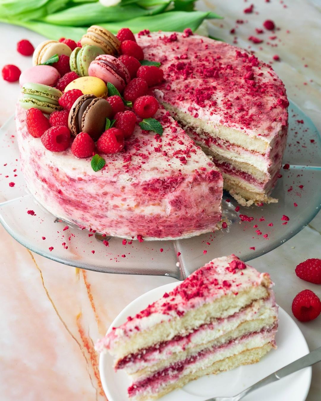 Himbeer-Torte mit Frischkäse - Dein neuer Liebling! - Einfache Rezepte