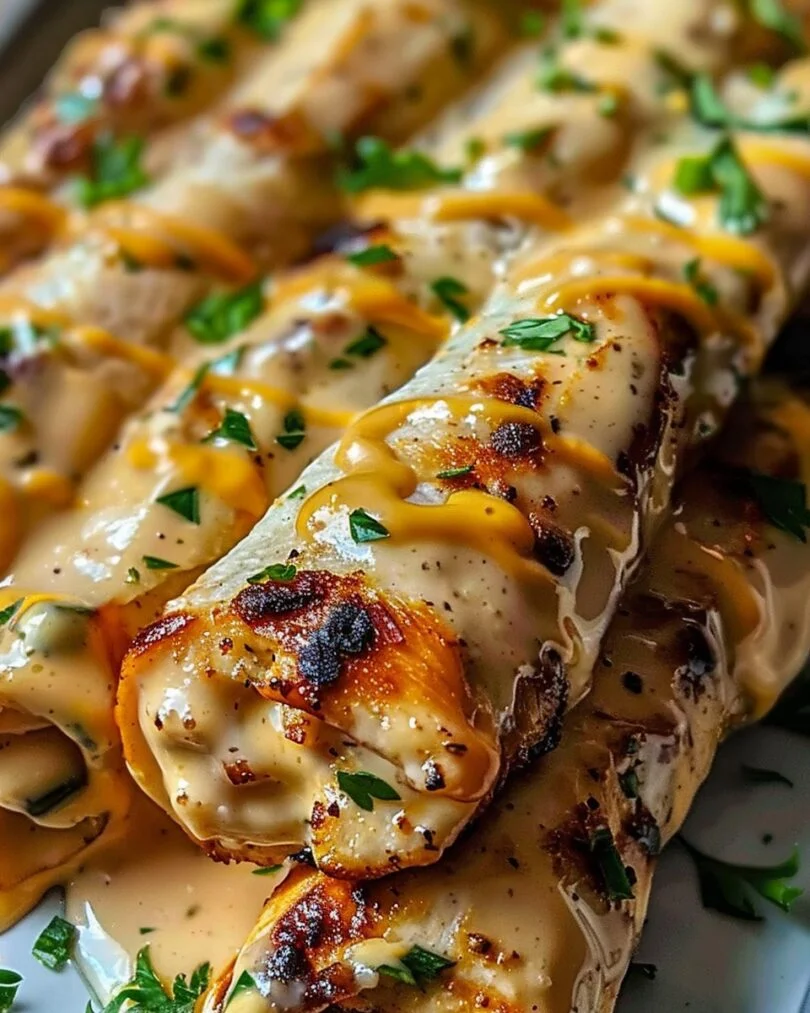 Käse-Knoblauch-Hähnchen-Wraps - Einfache Rezepte