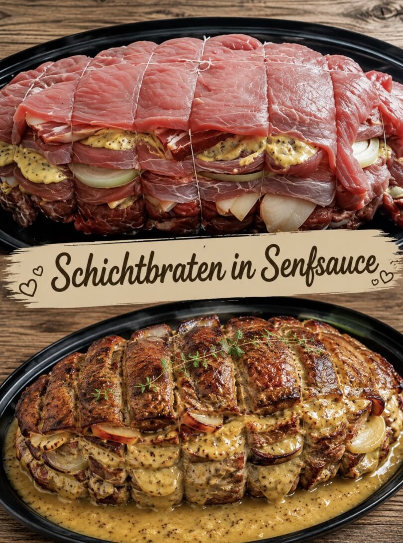 Schichtbraten in Senfsauce – herzhaft, saftig & ein echtes Festessen 😍🍖