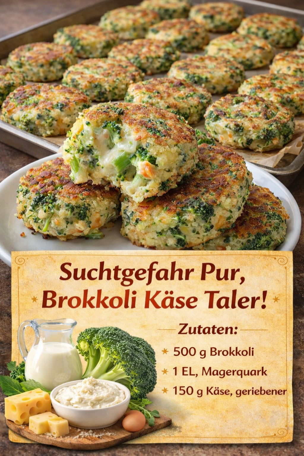 Brokkoli-Käse-Taler – knusprig, würzig & einfach lecker 😍🥦🧀