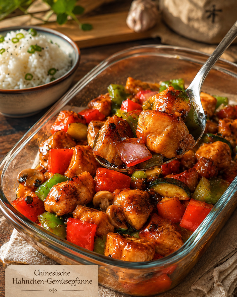 Chinesische Hähnchen-Gemüsepfanne 🍗🥦🌶️