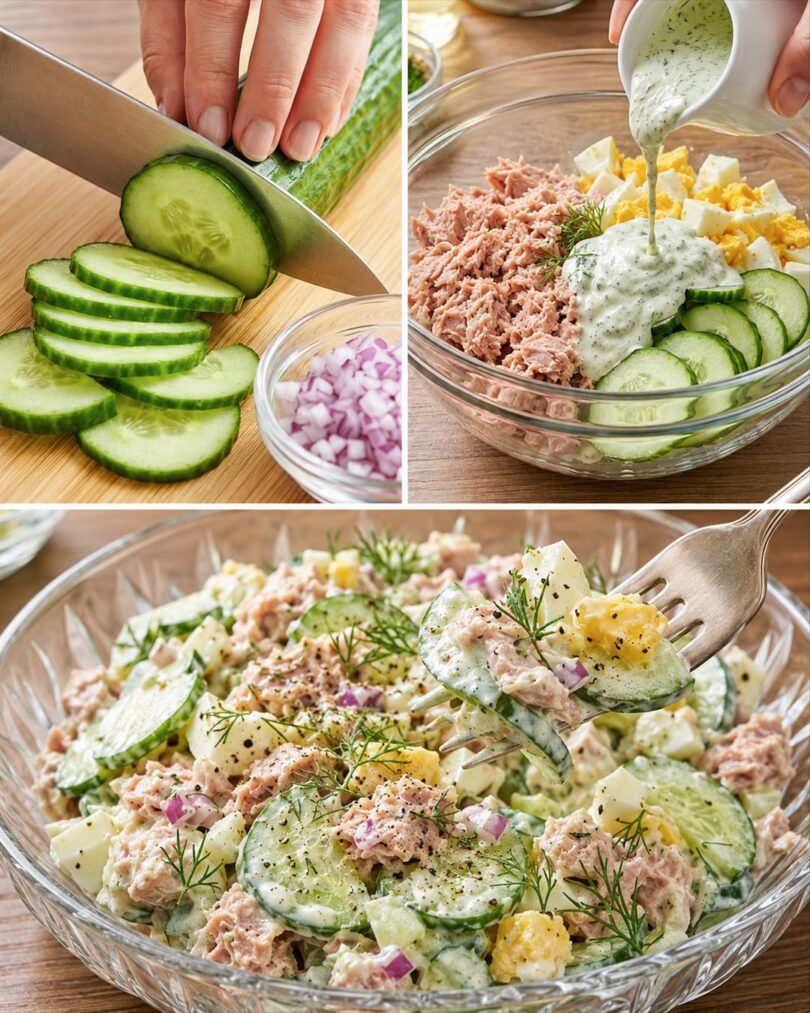 Thunfisch-Gurken-Salat – viel Protein, kaum Kalorien & in 10 Minuten fertig 🥒🐟🥗