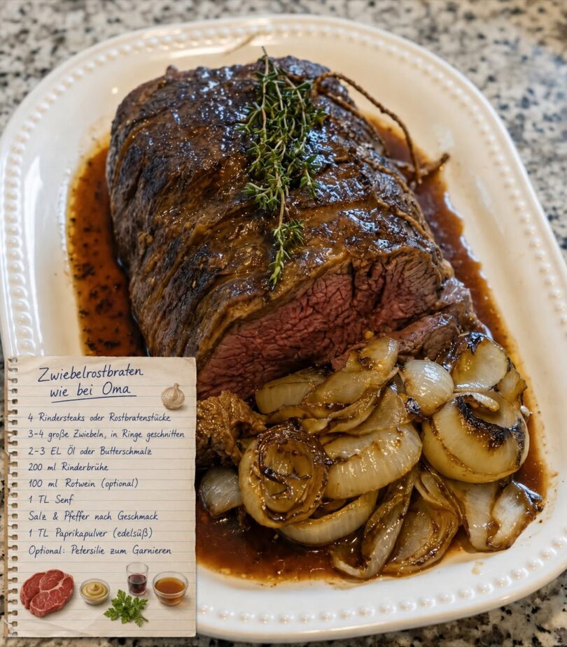 Zwiebelrostbraten wie bei Oma – herzhaft, zart & voller Geschmack 🥩🧅