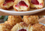 Erdbeer-Crunch-Pralinen mit Cheesecake-Füllung – cremig, fruchtig und knusprig