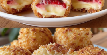 Erdbeer-Crunch-Pralinen mit Cheesecake-Füllung – cremig, fruchtig und knusprig