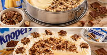 Knoppers-Vanille-Pudding-Torte – cremig, knusprig und unwiderstehlich