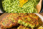 Knusprige Zucchini-Käse-Puffer – einfaches Abendessen aus der Pfanne